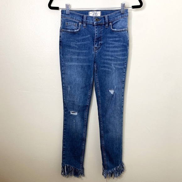 Free People Great Heights Frayed Skinny Jeans - Picture 1 of 7